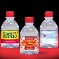 8 oz. Custom Label Spring Water w/Red Flat Cap - Clear Bottle